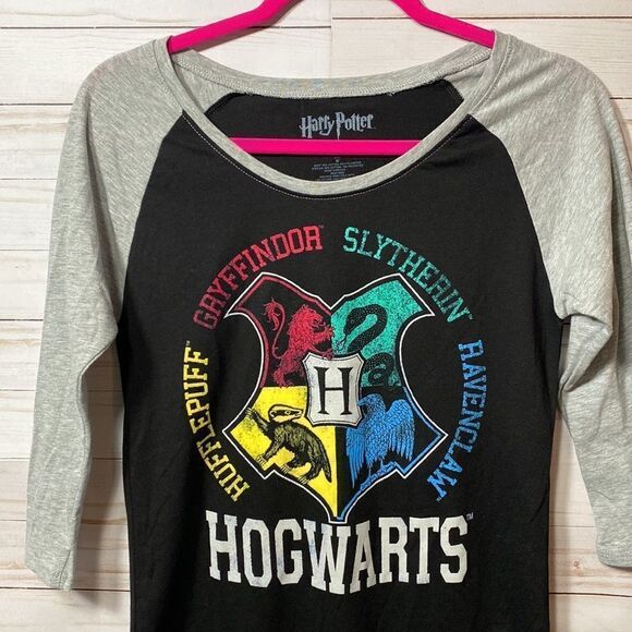 Harry Potter Hogwarts Raglan Athletic Tee Shirt - Picture 5 of 14